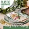 Trendables Fancy Plastic Dinnerware Sets Gold Silverware Disposable 20 X 10 Inch Charger Plates 20 X 8 Inch Dessert Plates 20 x Gold Plastic Forks and Spoons Knives